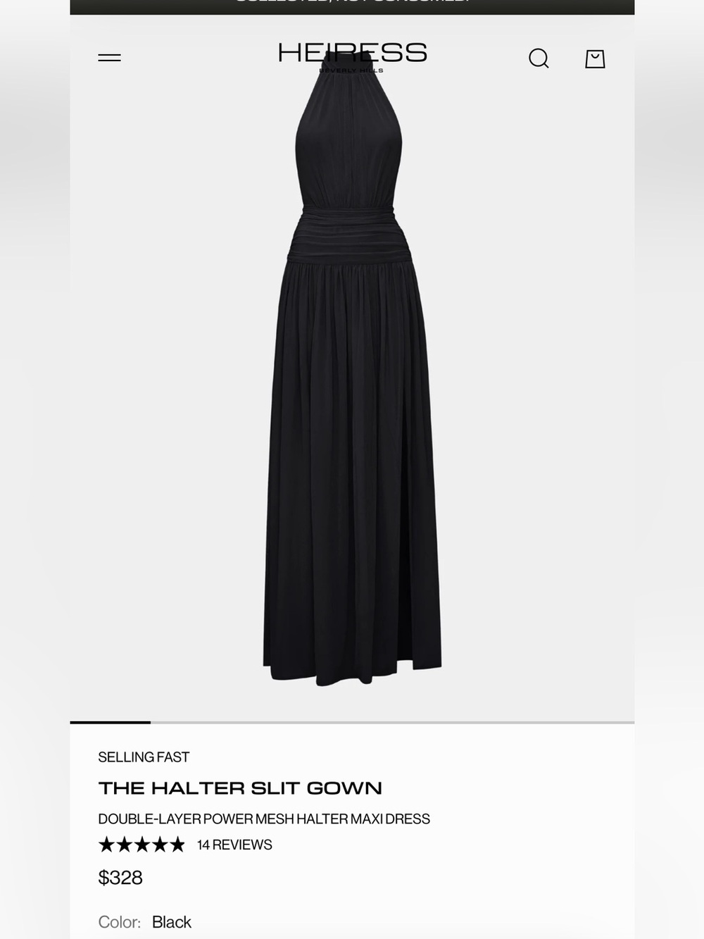 Heiress Black Halter Maxi Dress